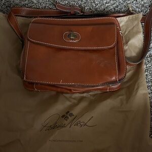 Patricia Nash Tan Leather Messenger Bag